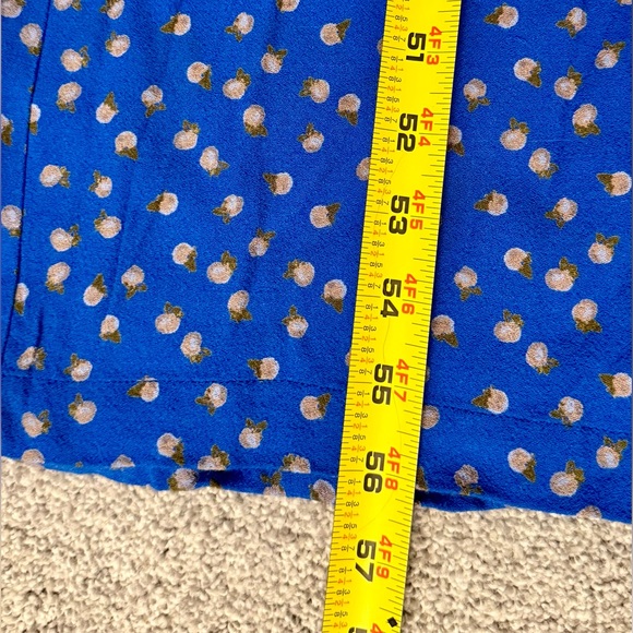 Free People Women’s Mia Short Sleeve Wide Leg Jumpsuit Blue Patterned Size 6 - Picture 8 of 8